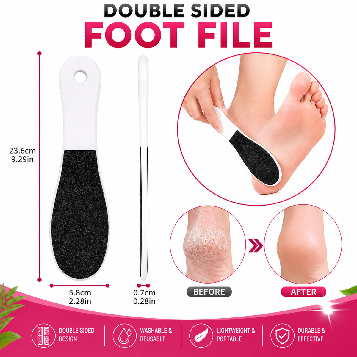 Double Sided Foot File Callus Remover for Feet Pedicure Scraper