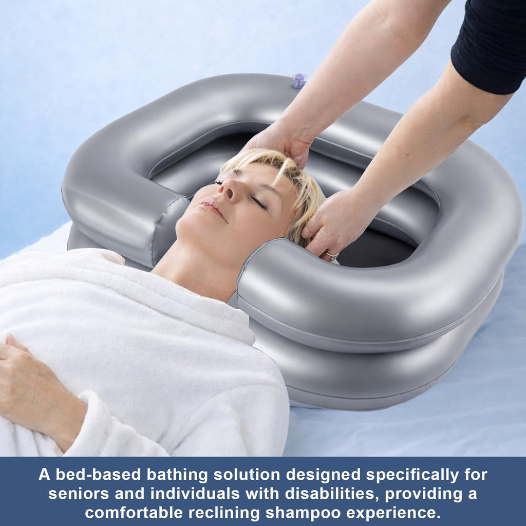 Inflatable Portable Shampoo Basin for Bedridden & Disabled Care
