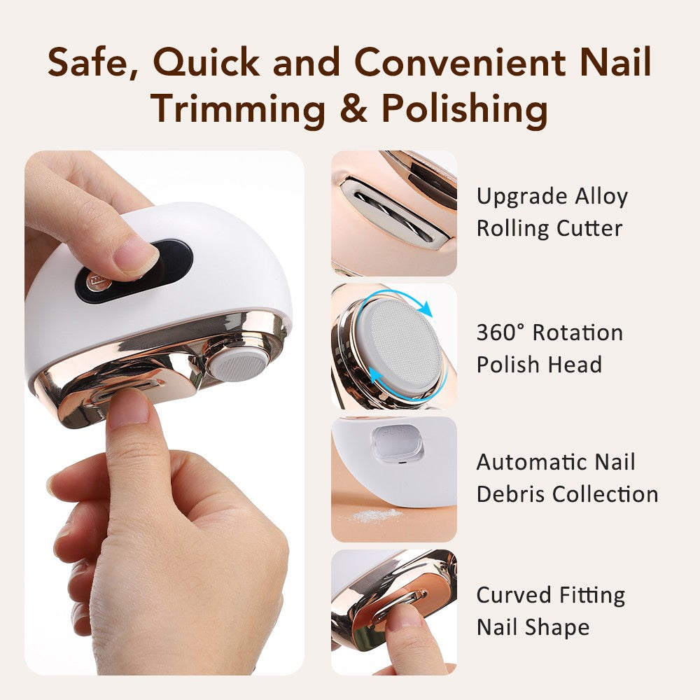 Electric Toe Nail Clippers Trimmer with LED Light and 3 Speed Settings