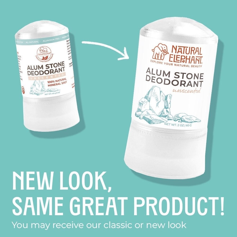 Natural Elephant Alum Stone Deodorant Stick 60g - Natural Mineral Salt for Sensitive Skin