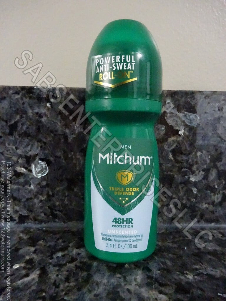 6 Pack Unscented Men’s Roll-On Antiperspirant & Deodorant 3.4 fl oz