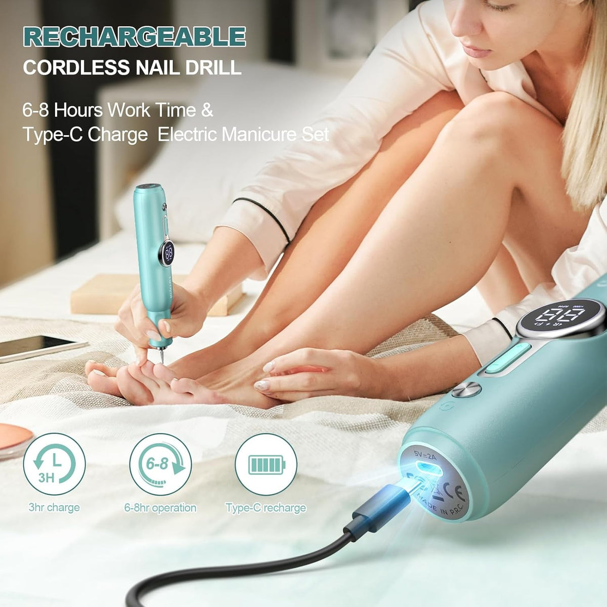 Electric Foot Callus Remover & Pedicure Tool - Cordless Dead Skin Exfoliator