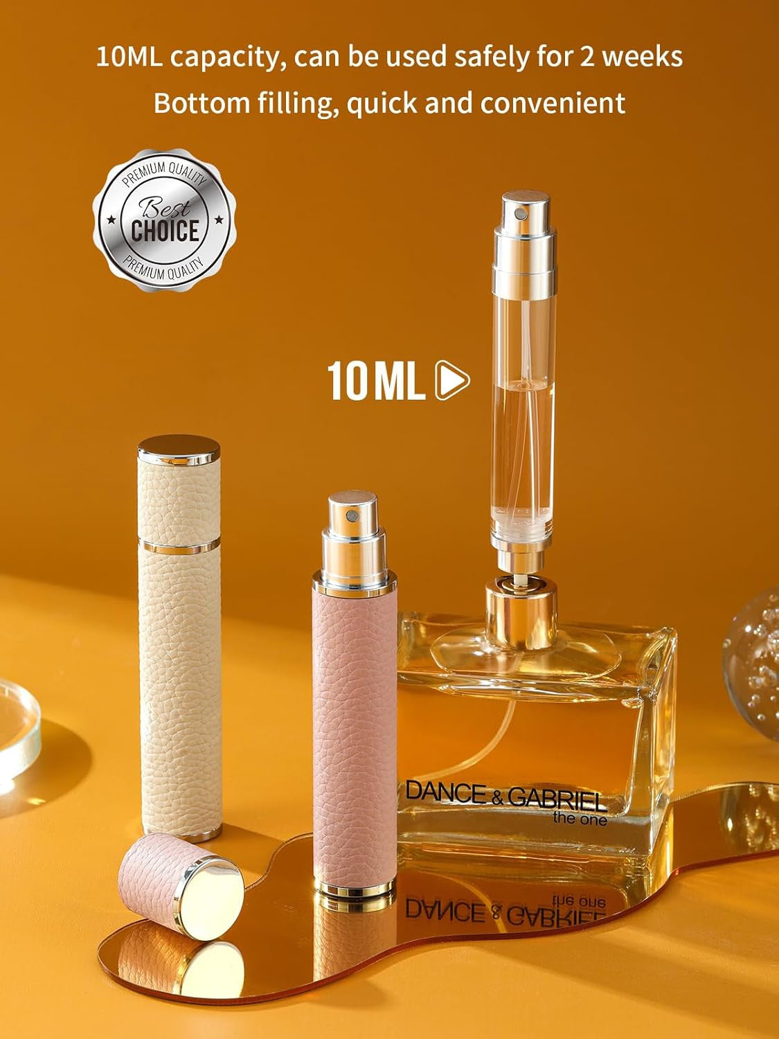 Genuine Leather Travel Perfume Atomizer 10ML Refillable Spray Bottle