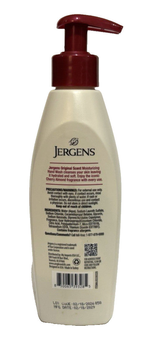 Jergens Cherry Almond Hand Wash Liquid Soap - 8.45 oz Pack of 6