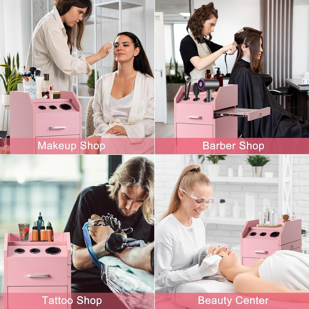 Salon Trolley Cart with 4 Drawers and Mobile Hair Stylist Station