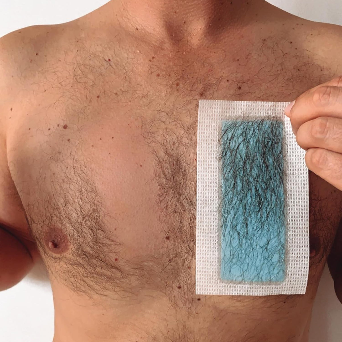 Men's Body Wax Strips Hair Removal Kit with 20 Strips & Calming Wipes