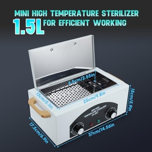High Temperature Metal Tool Sterilizer Box for Manicure Pedicure Disinfection