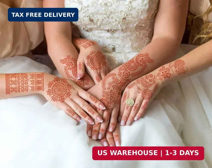 Henna Tattoo Stencil Kit — 12 Sheets Temporary Hand & Forearm Templates