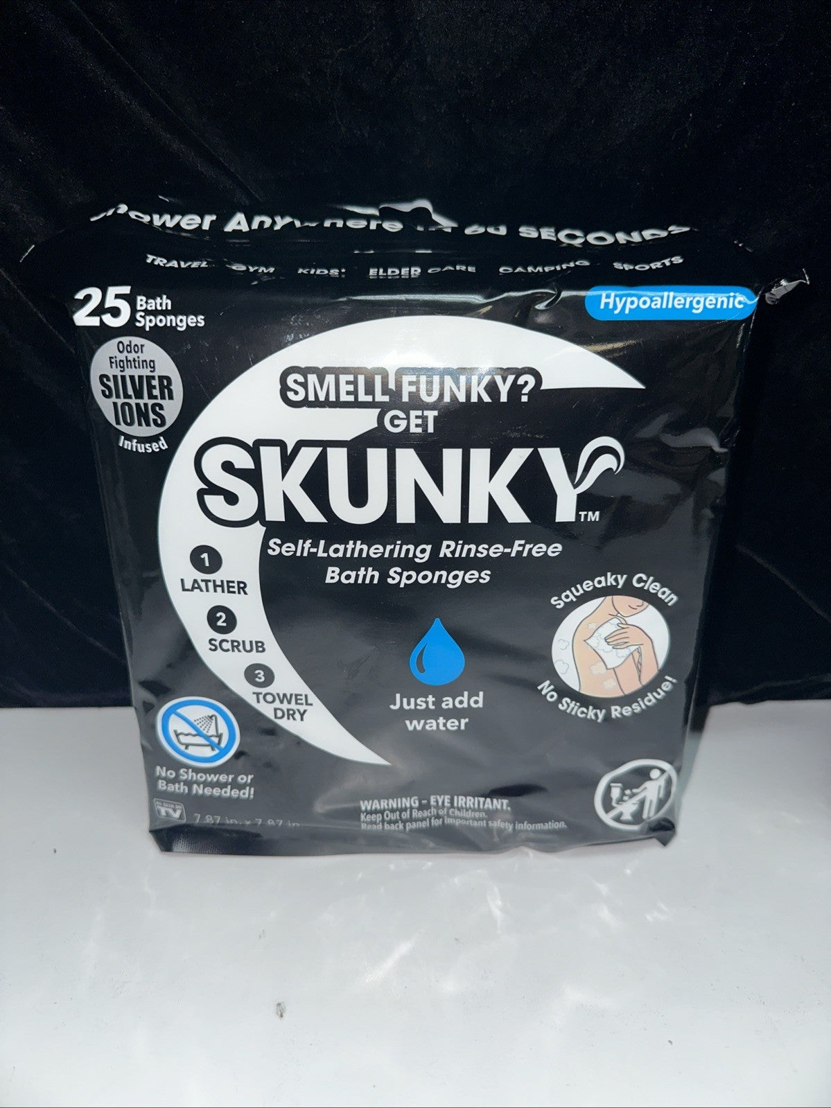 2 Pack Hypoallergenic No Rinse Bathing Wipes for Adults & Elderly - 50 Total