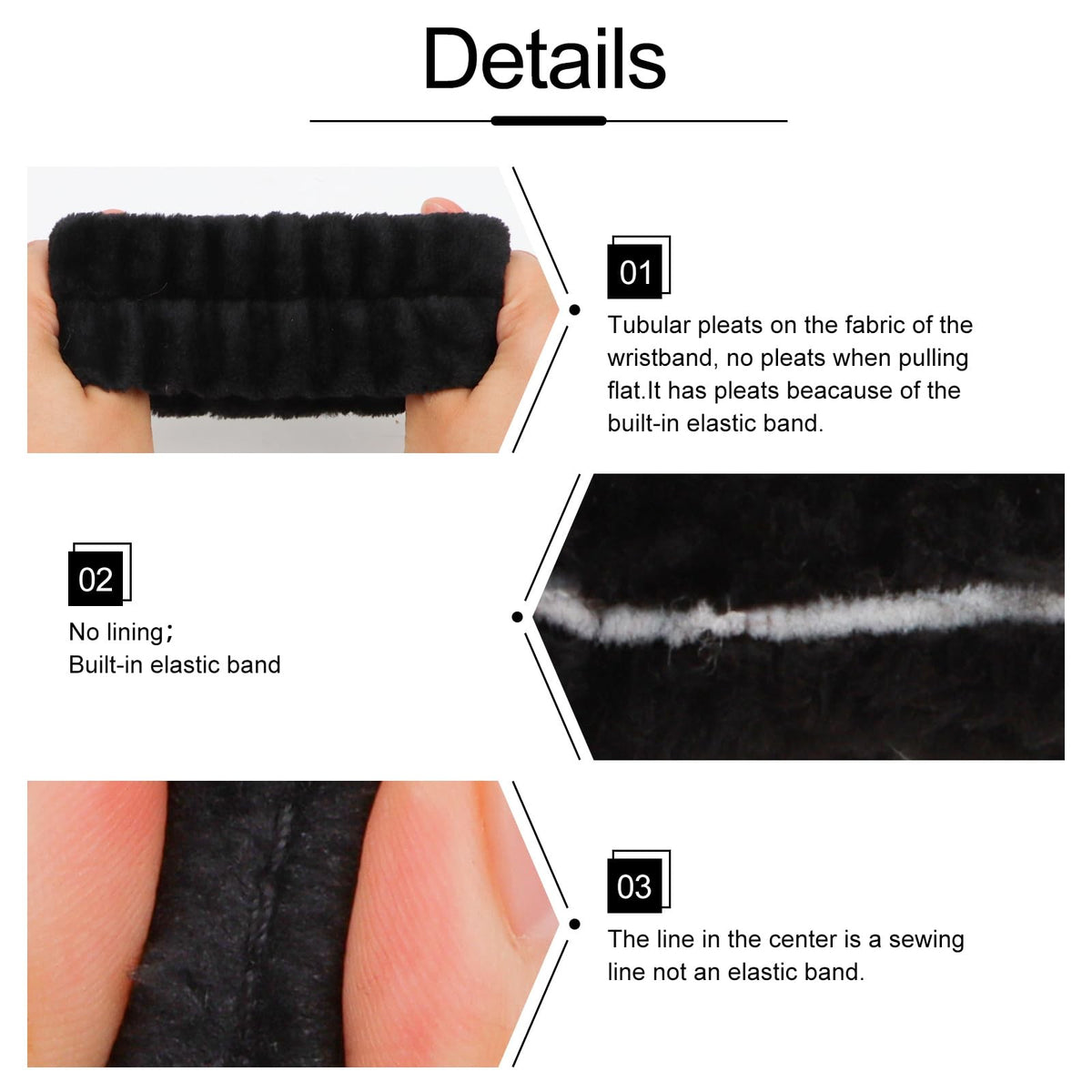 Spa Headband and Wristband Set - Absorbent, Comfortable, 6 Pieces