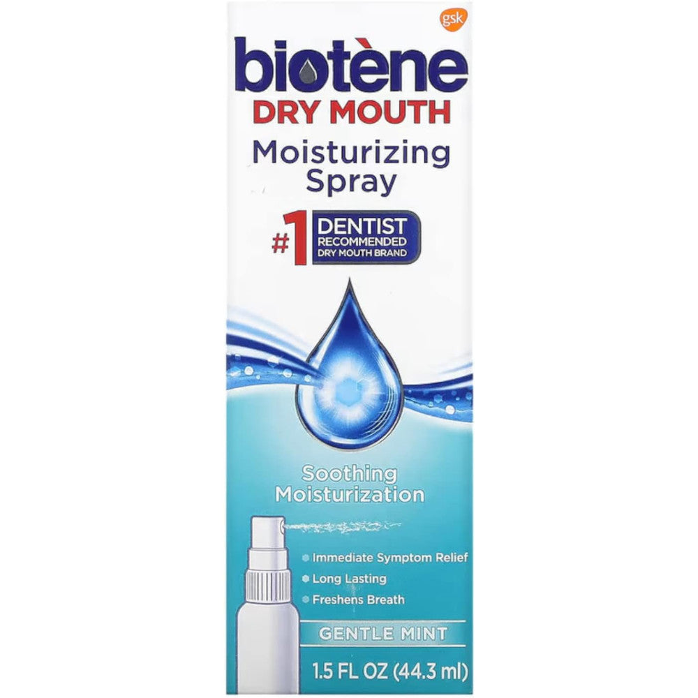 Dry Mouth Moisturizing Spray Gentle Mint 1.5 oz - 5 Pack, Fresh Breath