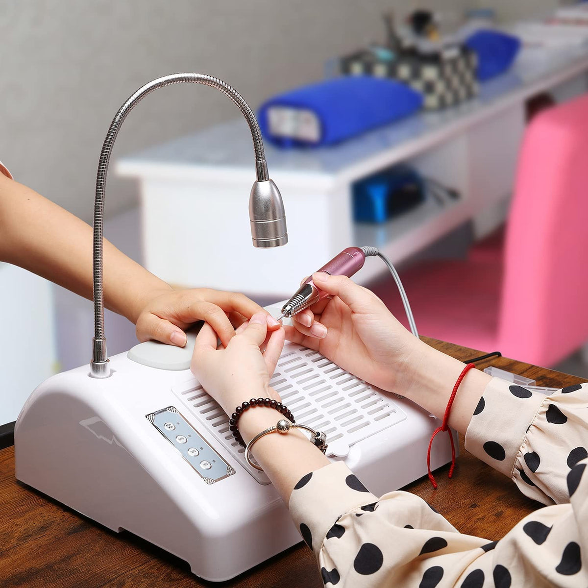 Oskade 40W Nail Dust Collector & UV LED Lamp - Multi-Function Nail Art Station