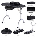 Portable Manicure Nail Table with Storage and Folding Design