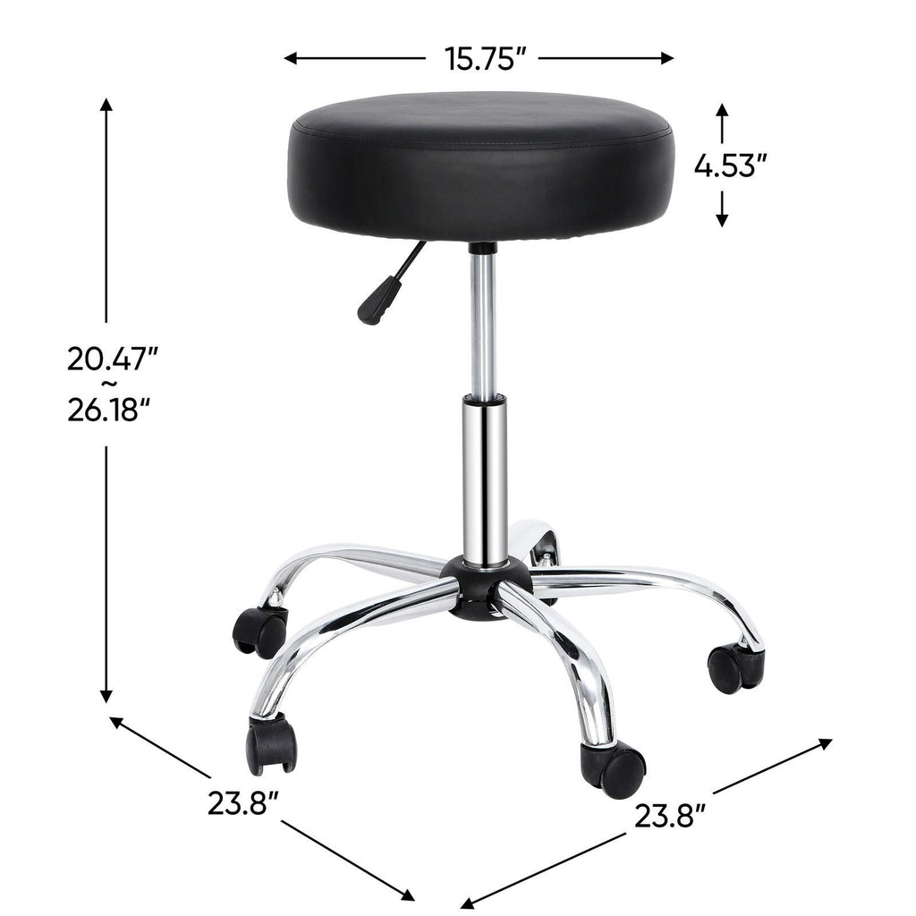 Adjustable Drafting Stool with Wheels Black - Multi-Purpose Salon & Office Chair