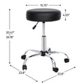 Adjustable Drafting Stool with Wheels Black - Multi-Purpose Salon & Office Chair