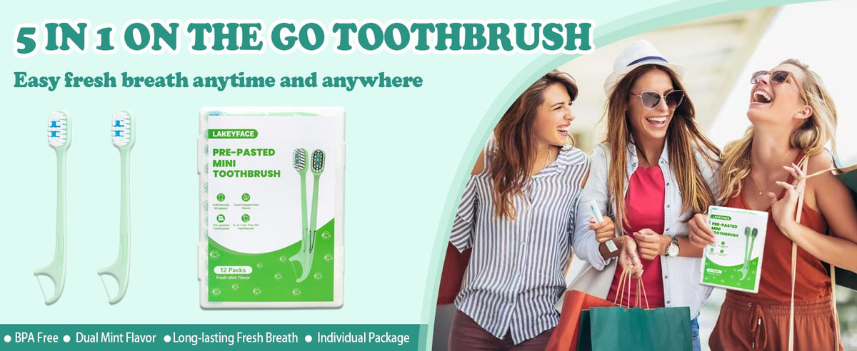 Disposable Mini Toothbrush Set with Toothpaste & Tongue Scraper – Travel Pack