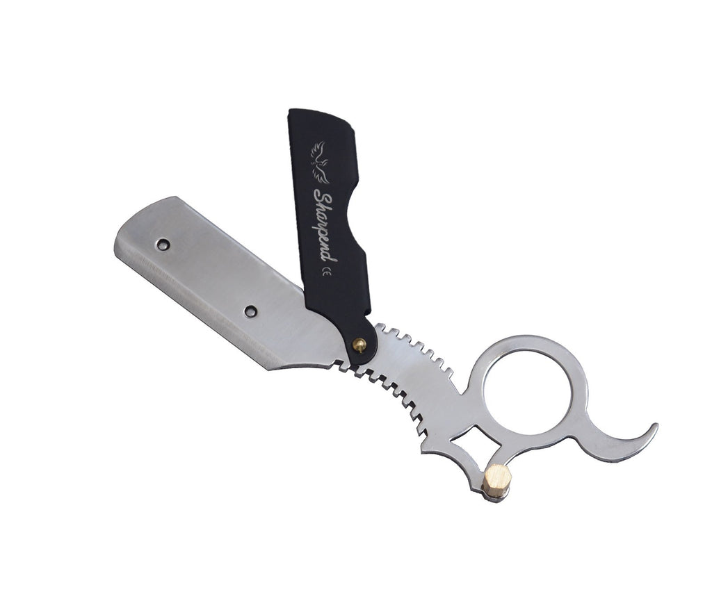 Professional Barber Straight Razor Kit with 10 Blades & Leather Pouch