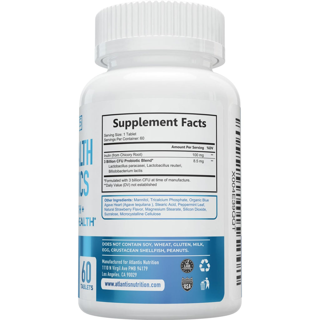 Oral Probiotics Chewables for Teeth and Gums - 60 Count, Supports Fresh Breath and Oral Health