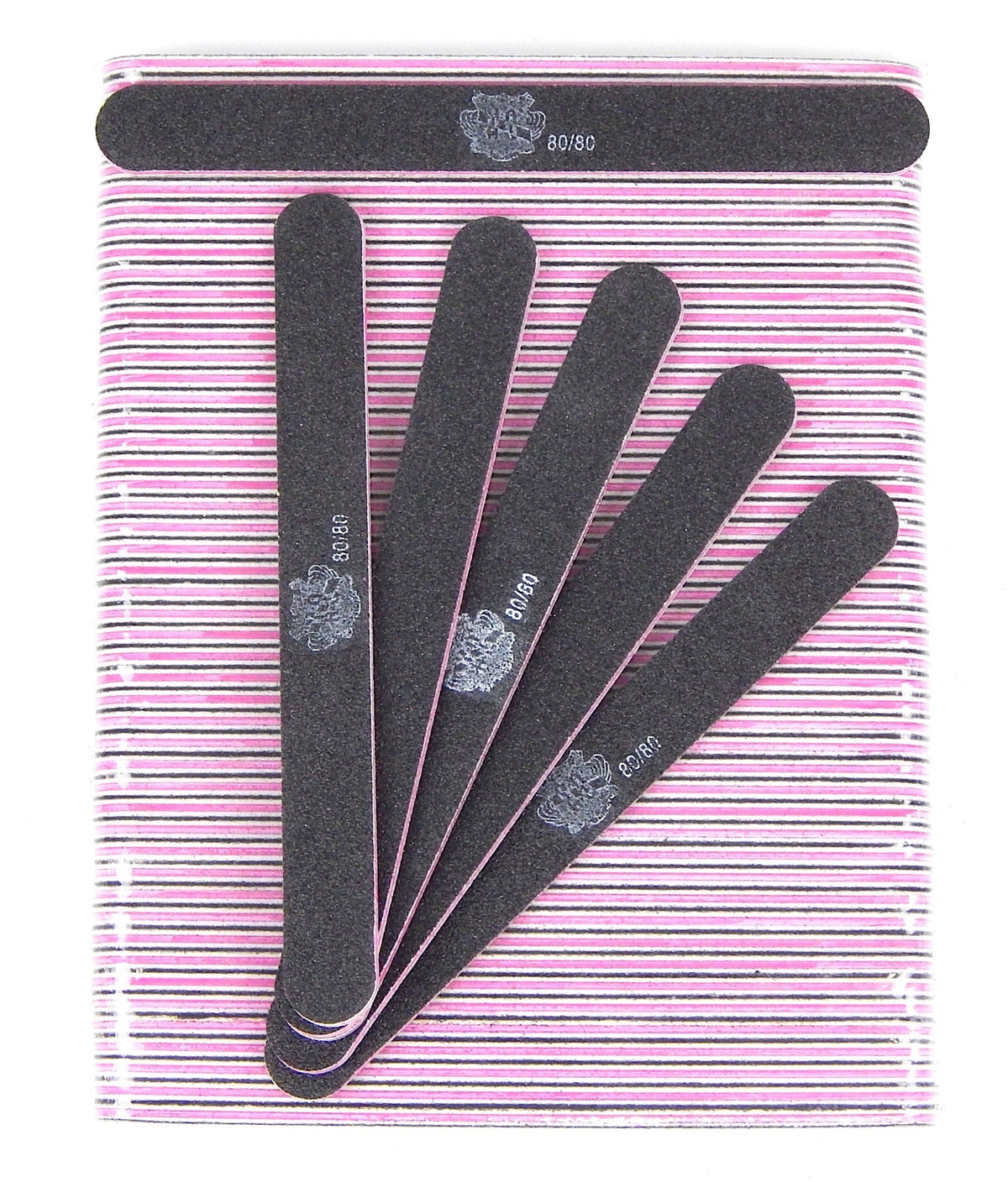Professional Pink Nail Files Set 80/80 Grit - 50 Pieces Manicure Tools