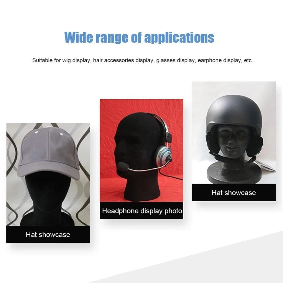 Male Foam Mannequin Head Stand for Display Hat Cap Wig Glasses
