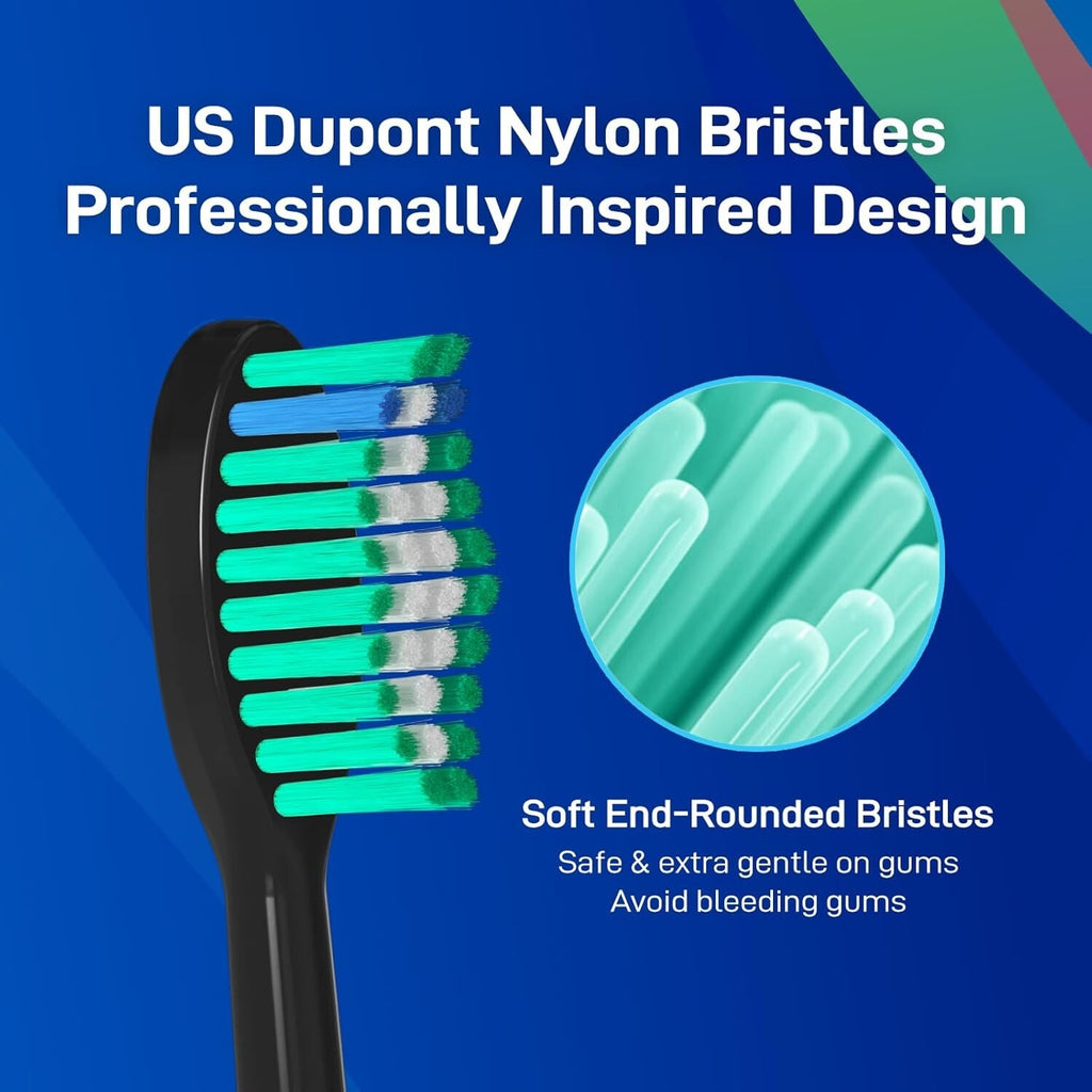 Replacement Toothbrush Heads for Aquasonic Black Series Vibe Series - Eco-Friendly & Soft Bristle