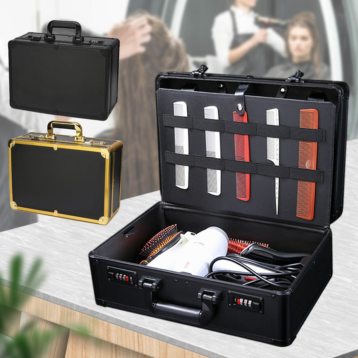 Professional Barber Stylist Carrying Case for Clippers, Trimmers & Tools