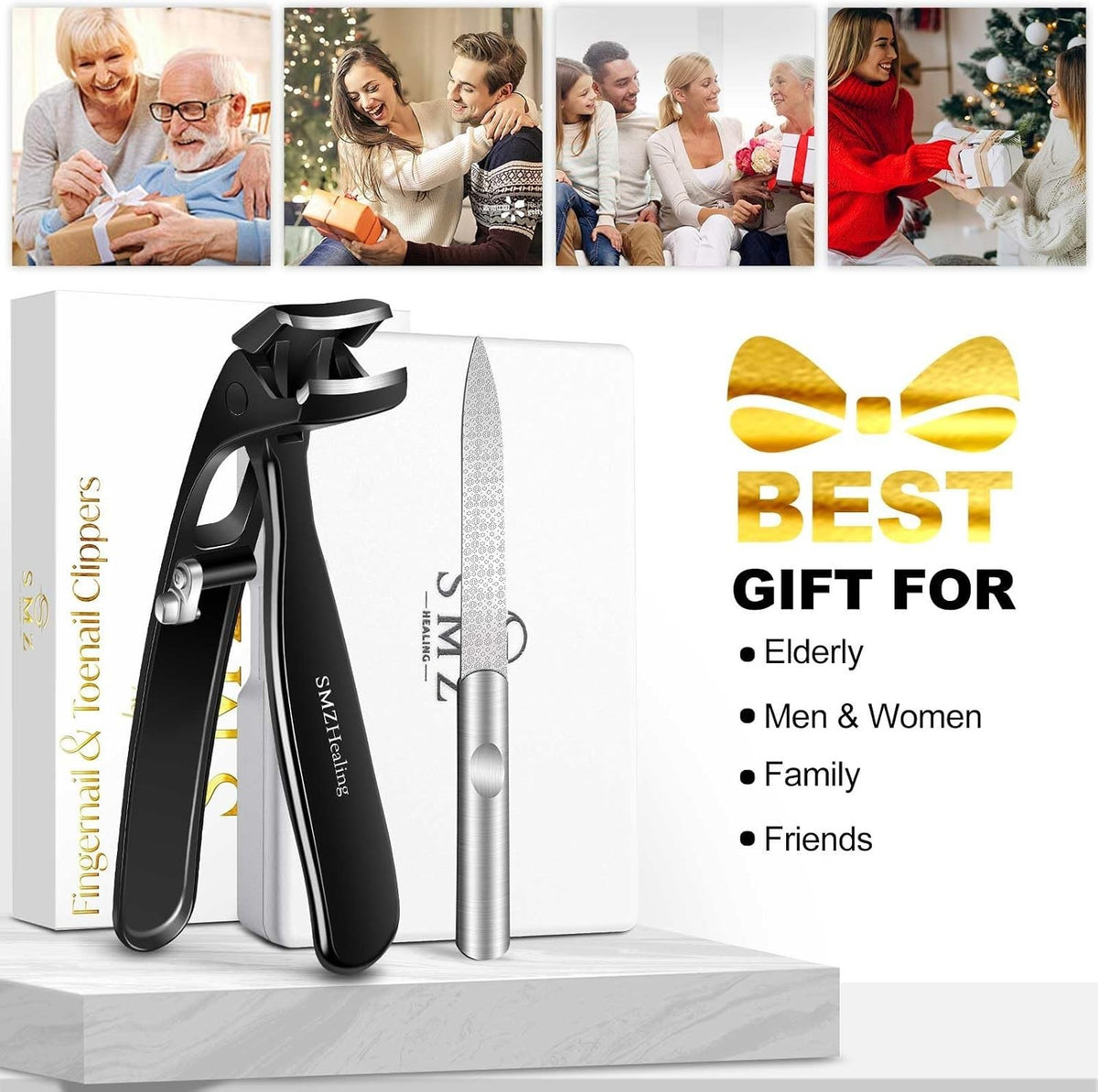 Heavy-Duty Toenail Clippers for Seniors Thick Nails Large Angled Head