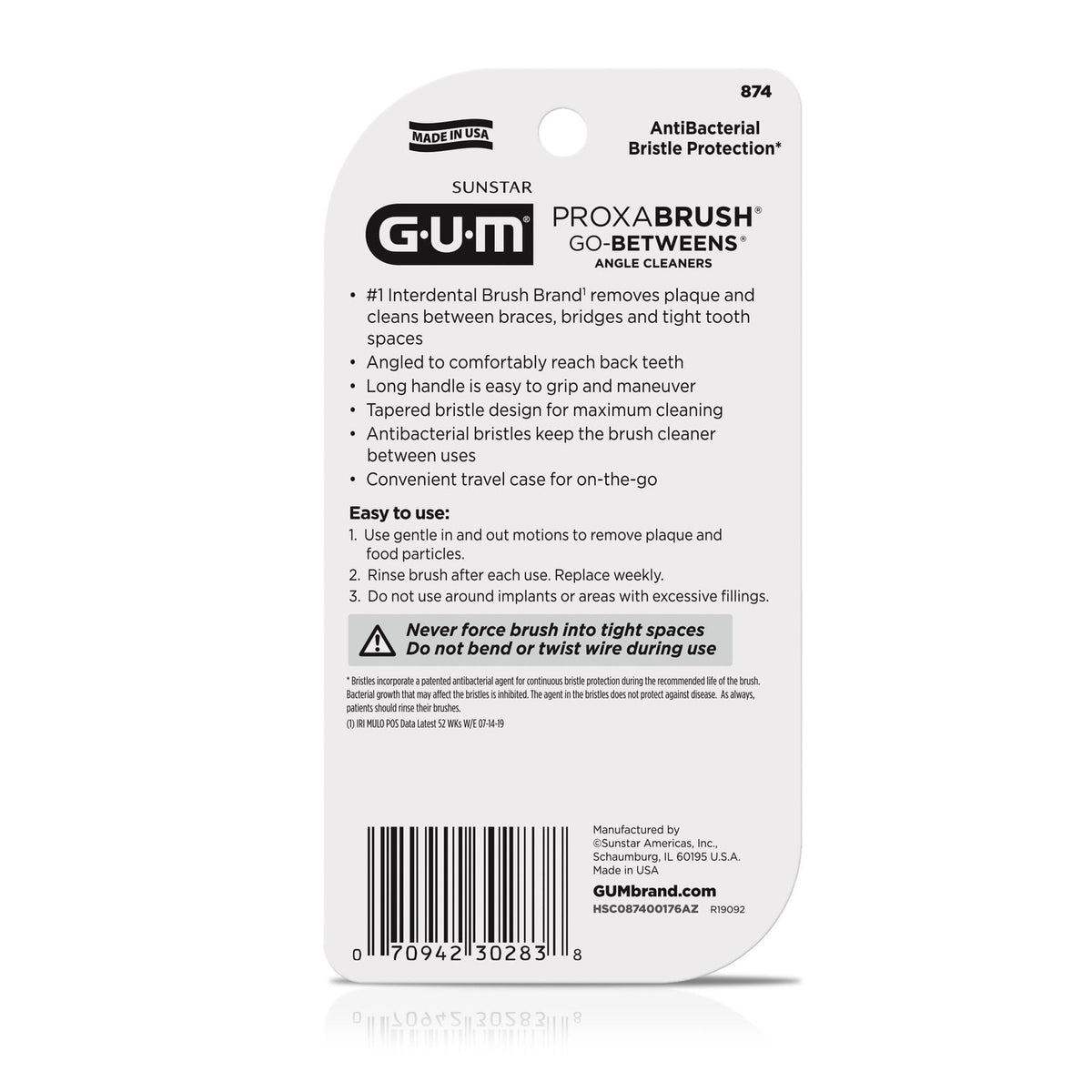 Interdental Brushes Pack of 4 - Angled Plaque Removers for Braces and Tight Spaces