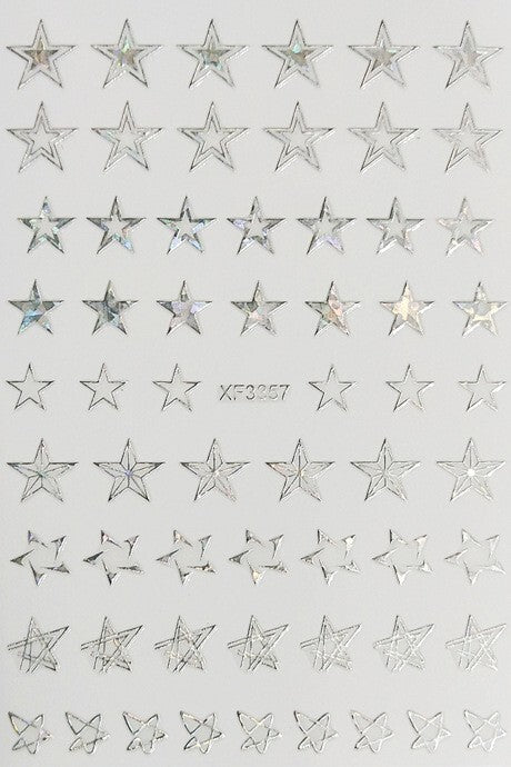 12 Sheets Star Nail Art Stickers Decals Self-Adhesive Glitter Design