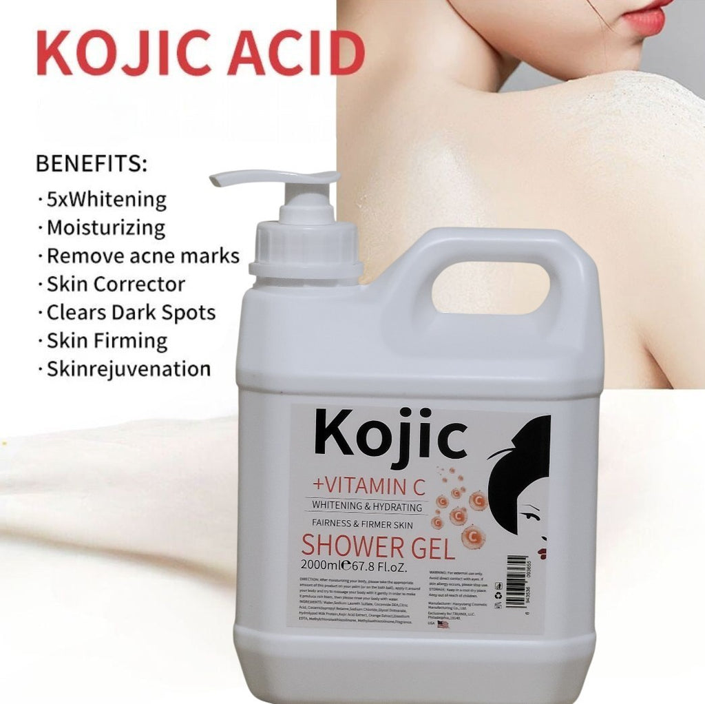 Kojic Acid Skin Whitening Shower Gel & Brightening Body Lotion Set - 1500ml + 500ml