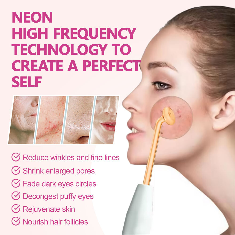 High Frequency Facial Machine for Skin Care & Acne Treatment - Electrotherapy Wand