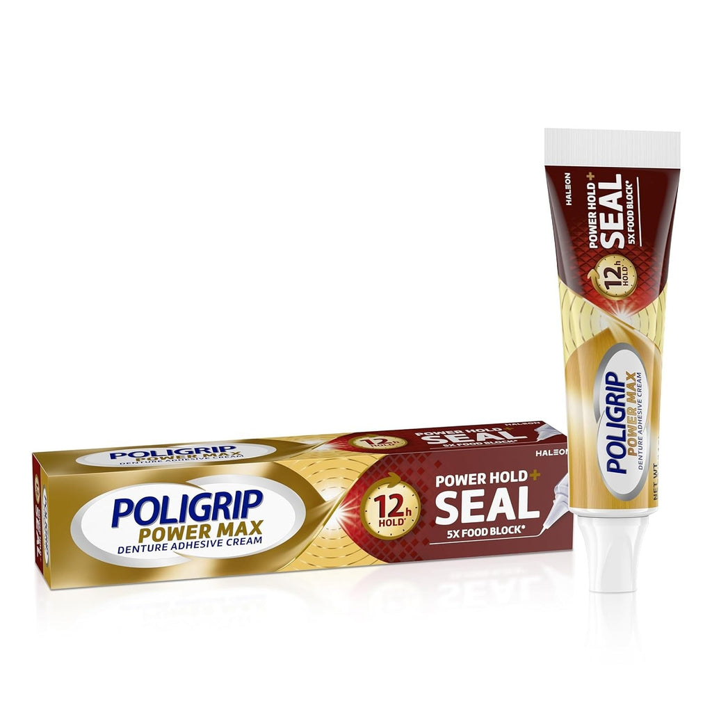 Denture Adhesive Cream Power Max Seal 2.2 oz - Strong Hold & Food Seal