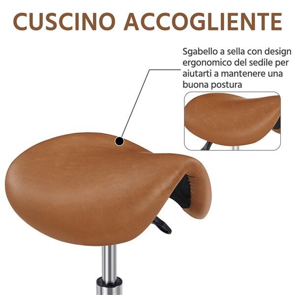 Hydraulic Adjustable Saddle Stool for Salon Tattoo Massage Dental