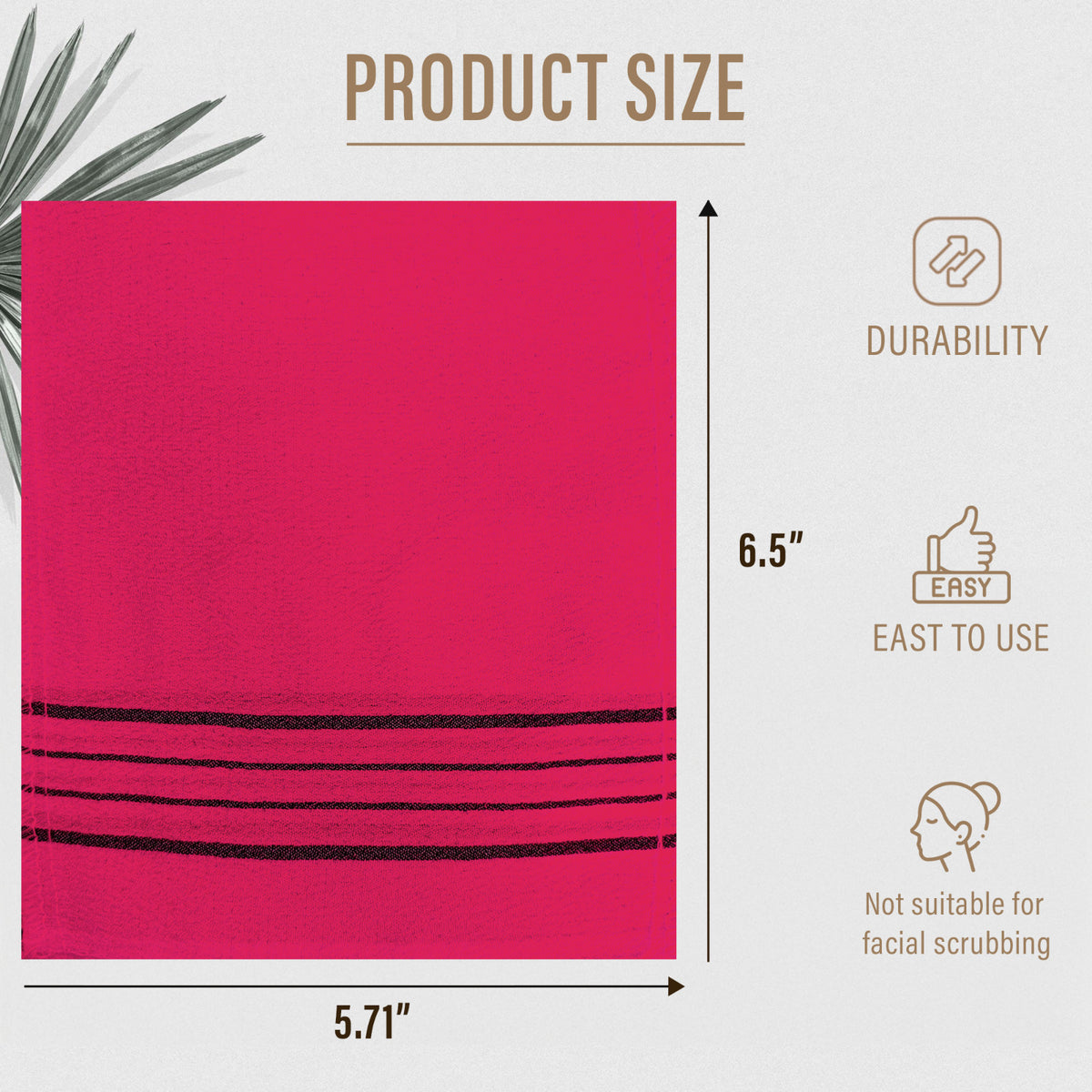 Exfoliating Washcloth Bath Mitt - Pink, 6 Pack Korean Body Scrubber