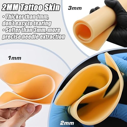 2mm Tattoo Practice Skin – Double-Sided, Reusable, 10 Pack