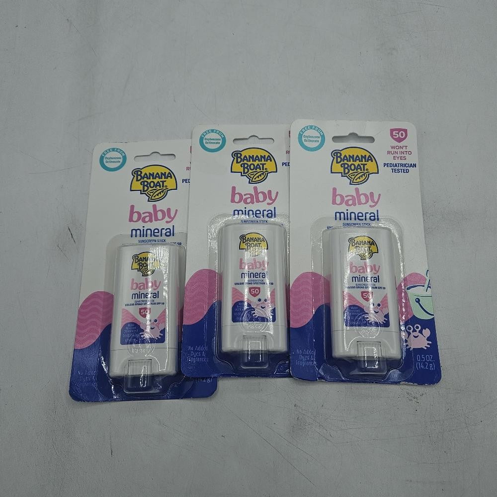 Mineral Sunscreen Stick SPF 50 for Babies - 3 Pack, 0.5 OZ Each