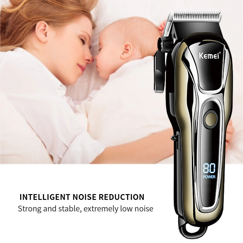 Men's Electric Hair Trimmer Razor Cordless Grooming Kit with LED Display