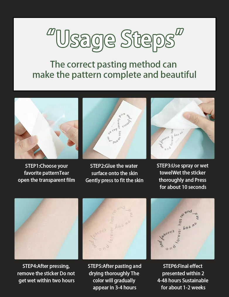 1Pc Dark Cool Waterproof Temporary Tattoo sticker for Arm Leg