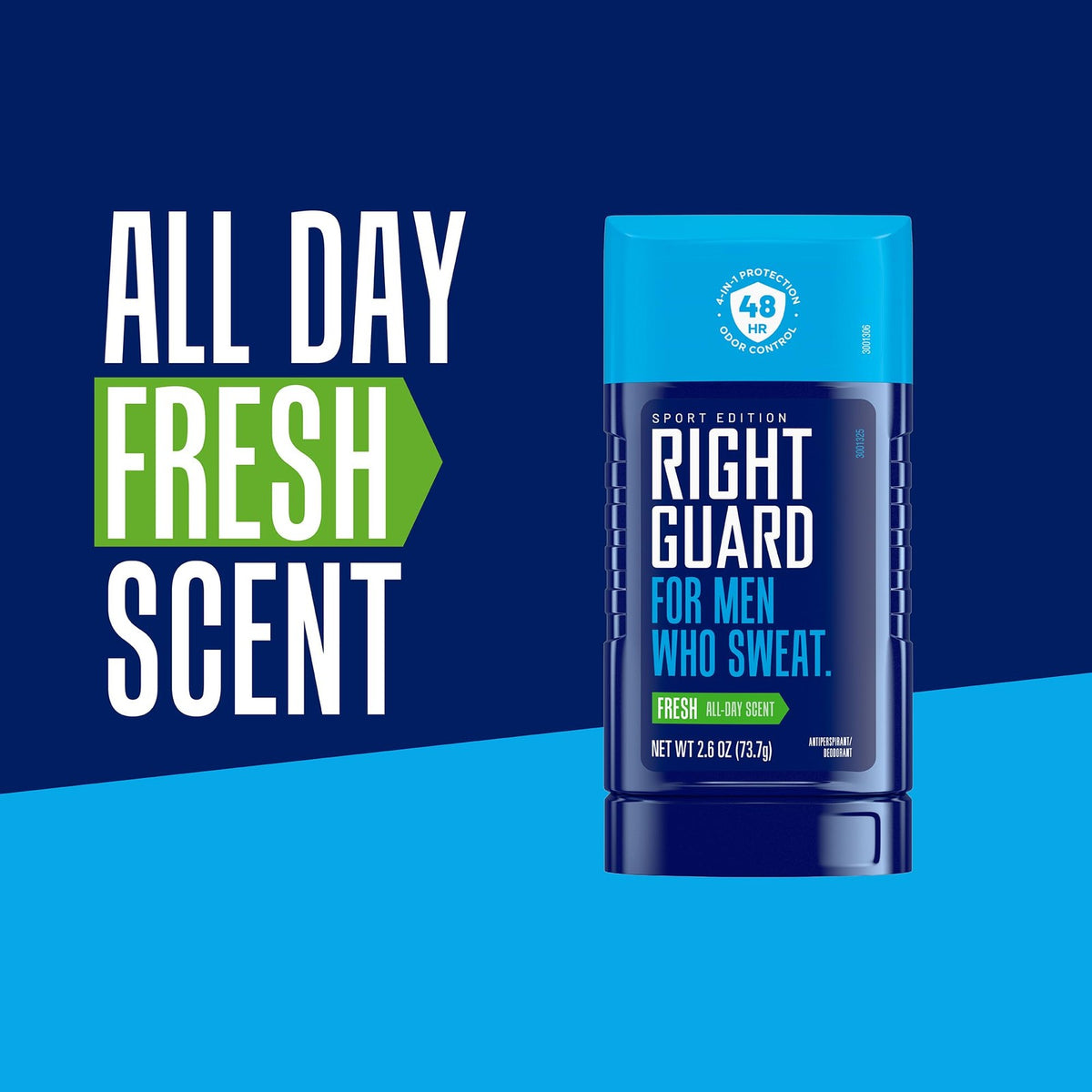 Men's Antiperspirant Deodorant Stick - 48-Hour Odor & Sweat Protection, Pack of 6