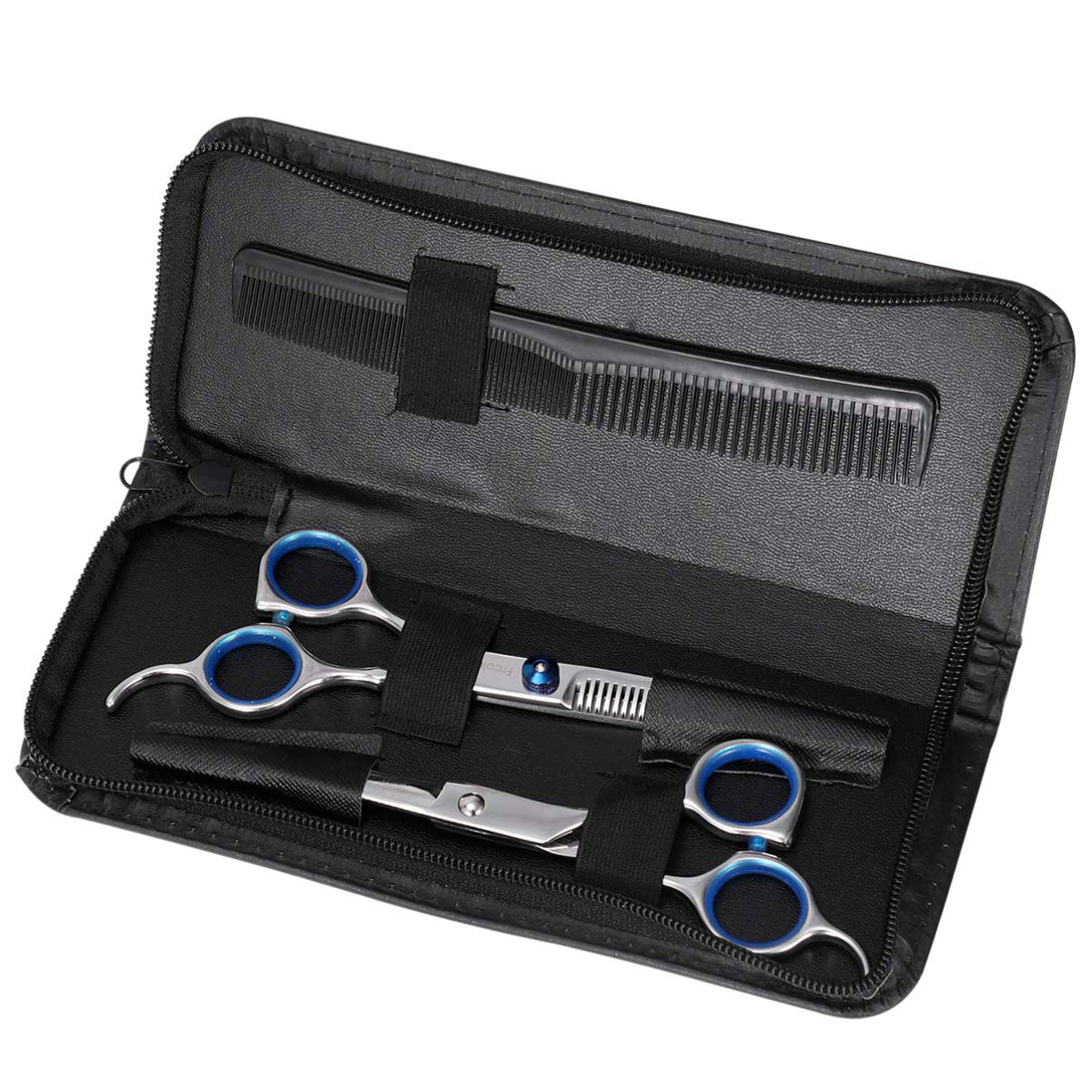 Professional Hair Cutting Shears Kit with Case & Accessories - Barber & Salon Use