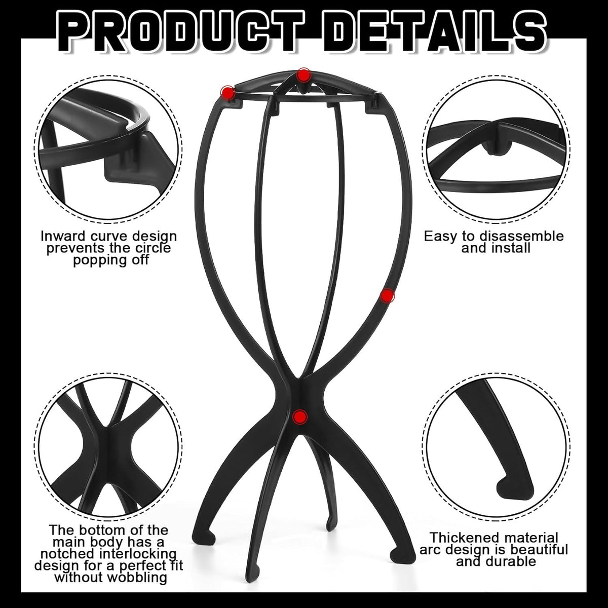 22 Inch Canvas Mannequin Head with Adjustable Wig Stand Tripod for Hair Styling