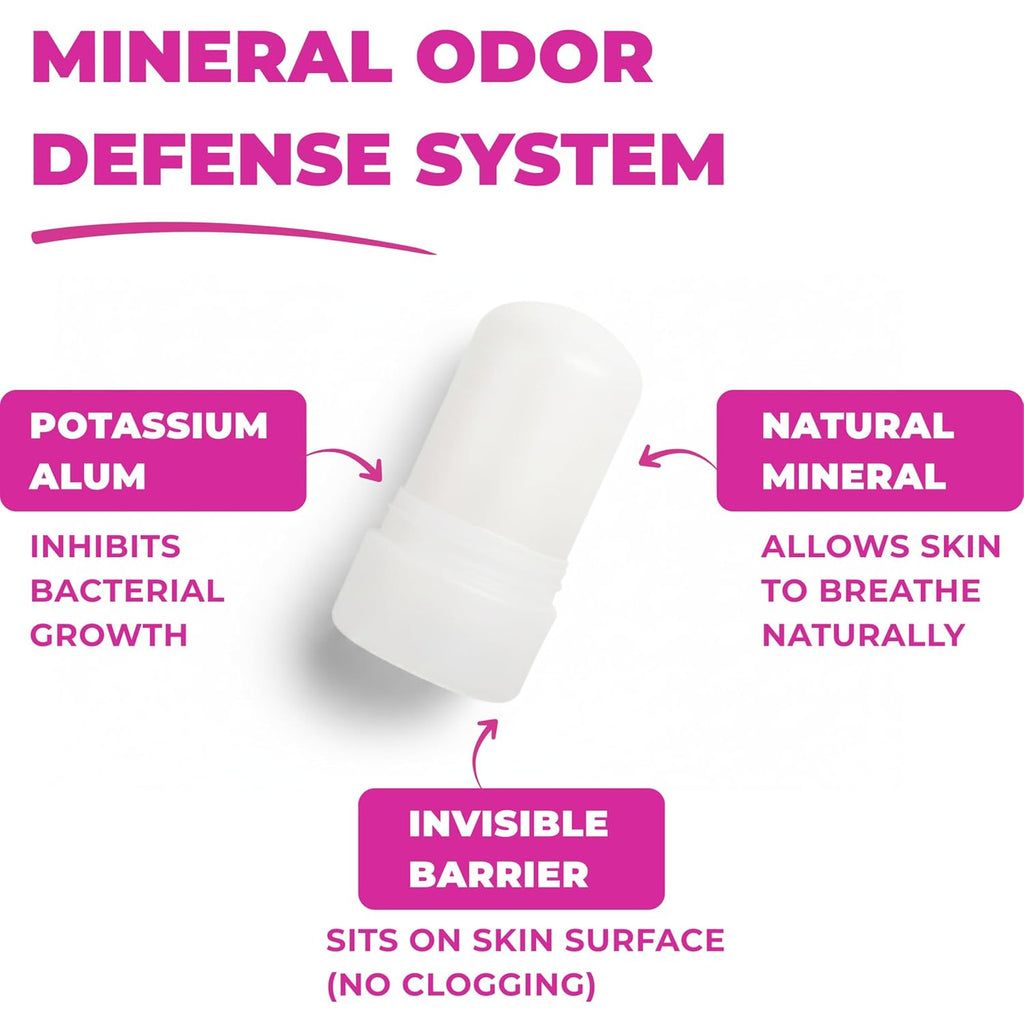 Crystal Deodorant Stick with Alum Stone Natural Odor Protection Travel Size