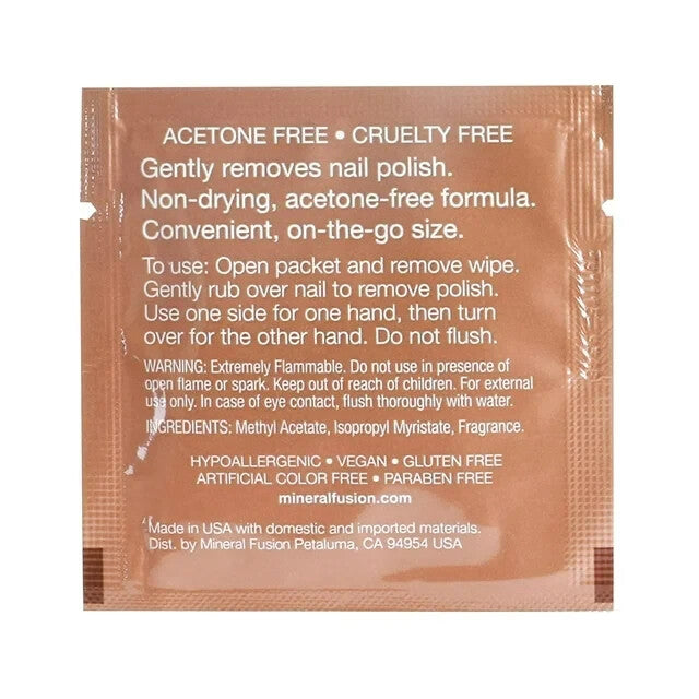 Mineral Fusion Gel Nail Polish Remover Wipes - Acetone-Free, Gentle, 3 Pack