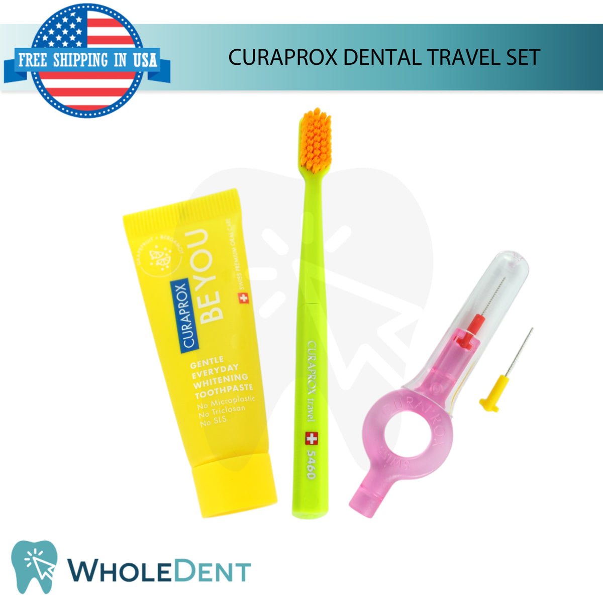 Travel Oral Hygiene Kit with Toothbrush and Interdental Brushes - Compact & Refillable