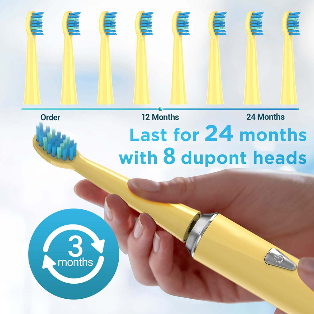 Rechargeable Electric Toothbrush for Adults with 8 Brush Heads and 5 Modes