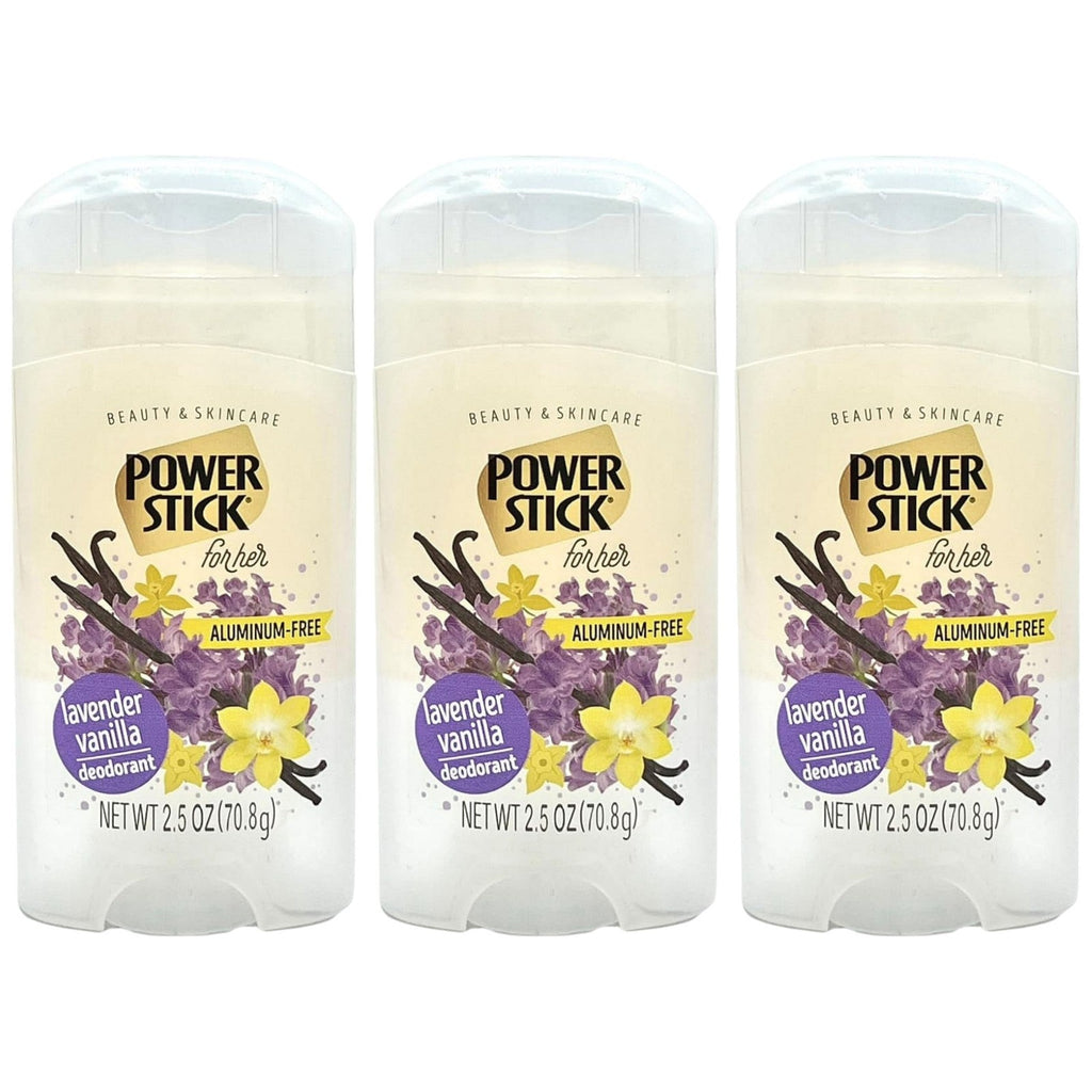 Aluminum-Free Lavender Vanilla Deodorant Stick for Women - 2.5oz Pack of 3