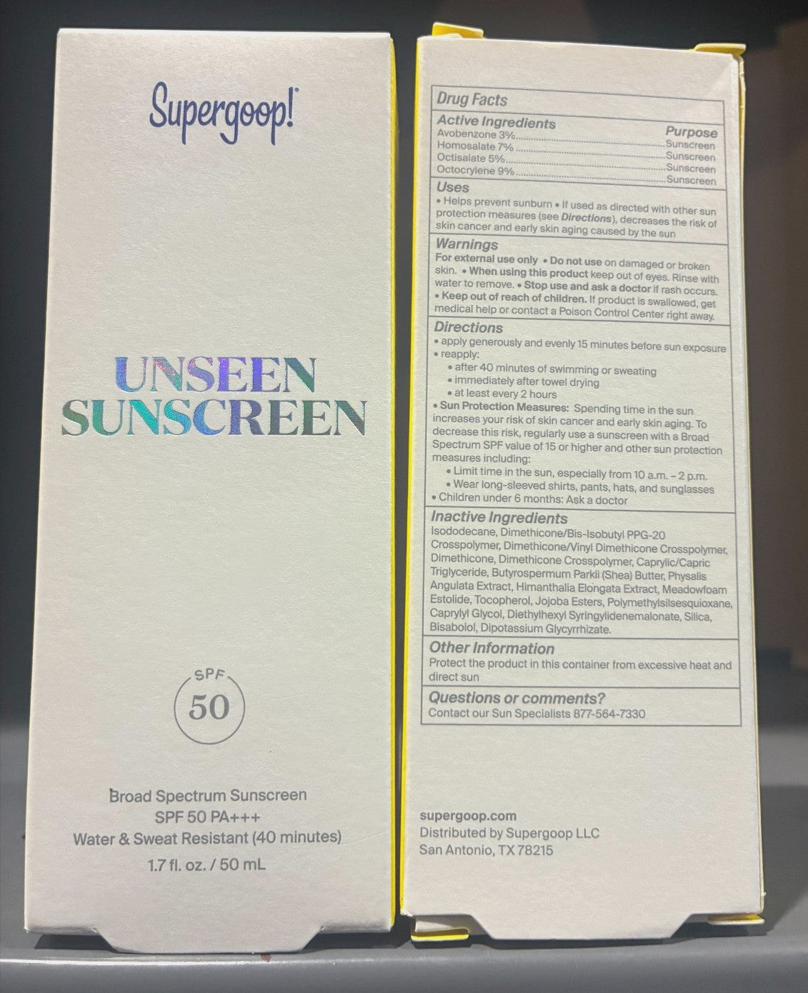 Supergoop Unseen Sunscreen SPF 50 Clear Face Sunscreen Lot of 2