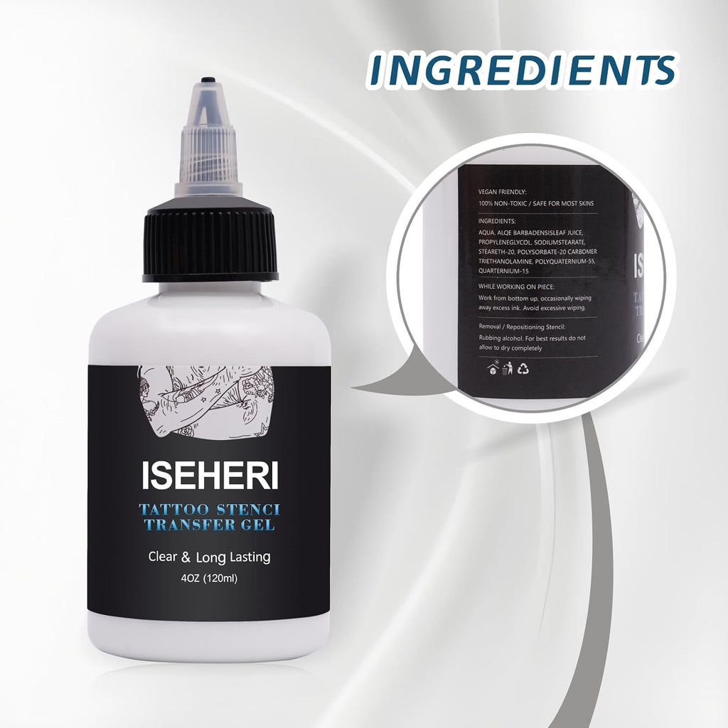 Tattoo Transfer Gel 4 oz - Fast, Long-Lasting Stencil Cream for Body Art