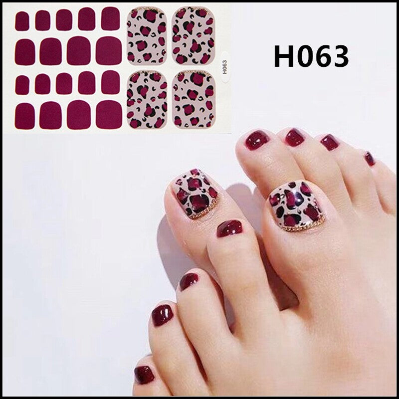 22-Piece Colorful Nail Wraps Set for Pedicure and Manicure - Dark Brown, Purple, Black