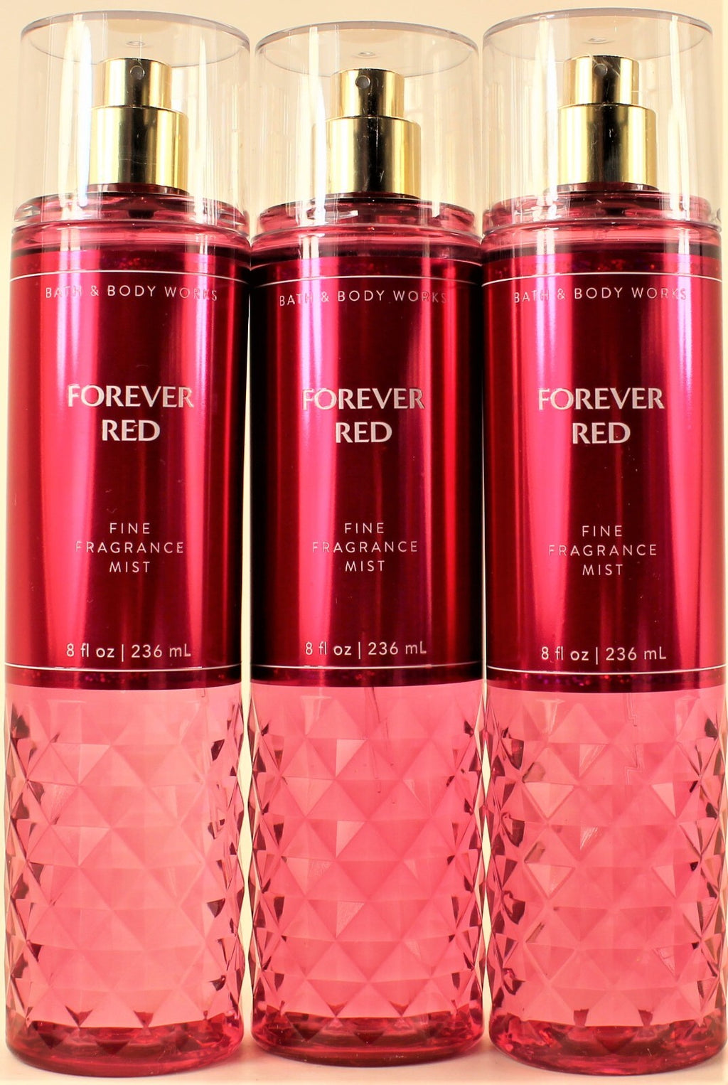 Bath & Body Works Forever Red Body Mist Spray 8oz - Set of 3